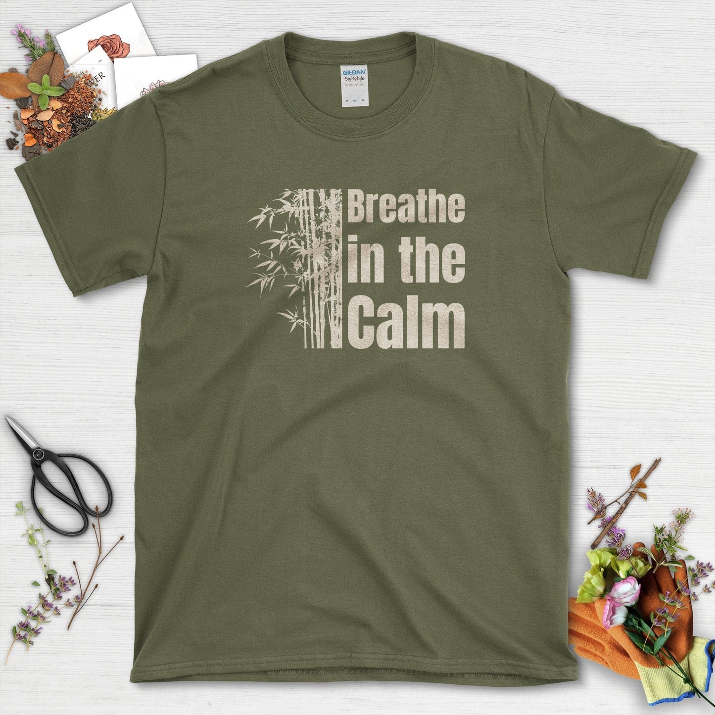 Breathe in the Calm T-Shirt Military Green / S T-Shirt