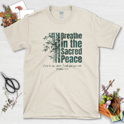 Breathe in the Sacred Peace T-Shirt Natural / S Essential Tees