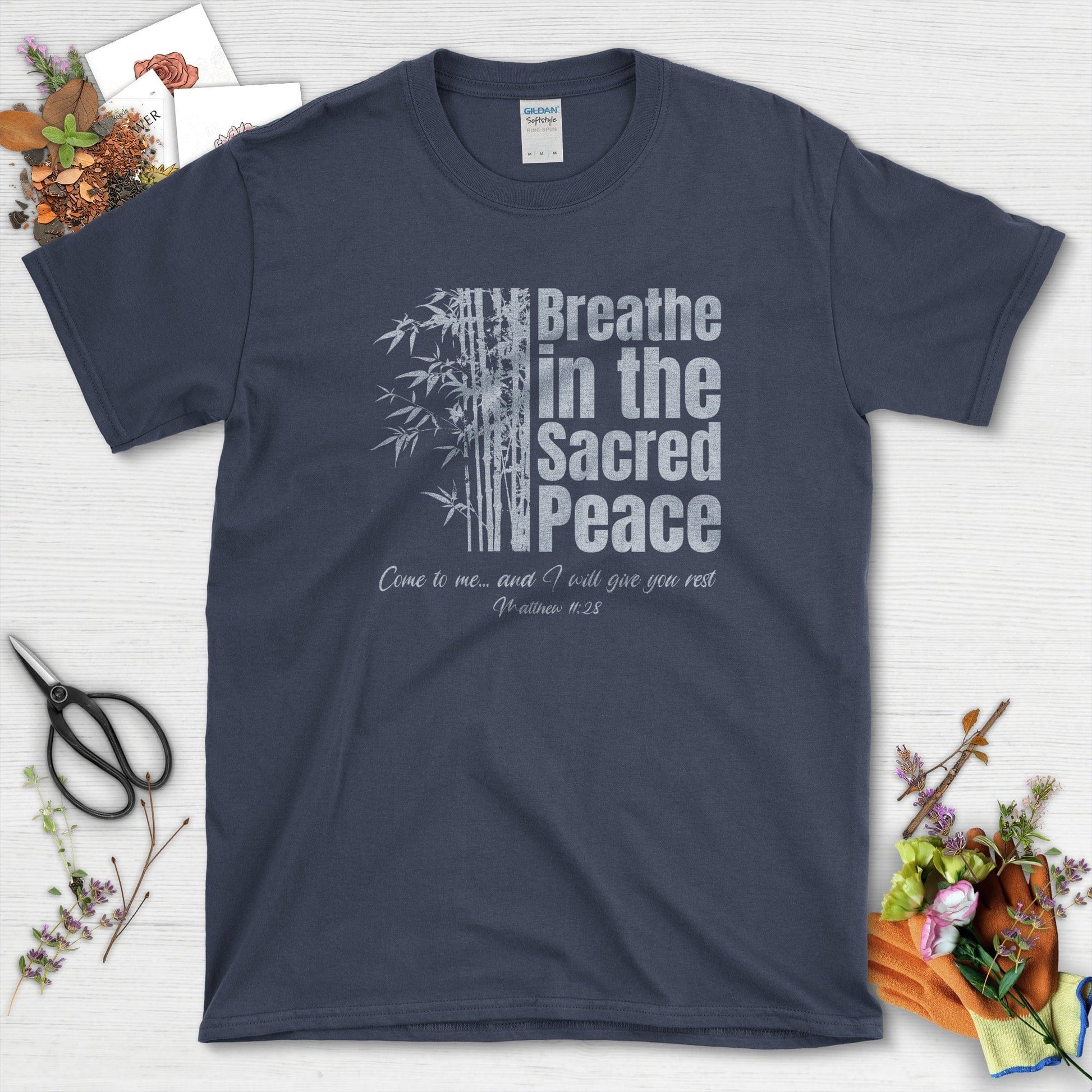 Breathe in the Sacred Peace T-Shirt Navy / S Essential Tees
