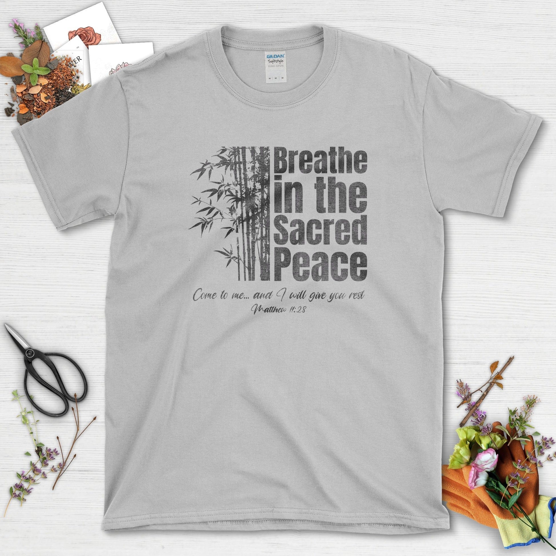 Breathe in the Sacred Peace T-Shirt Sport Grey / S Essential Tees