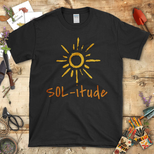 Bright Sun Sol-itude Graphic Design T-Shirt Black / S T-Shirt