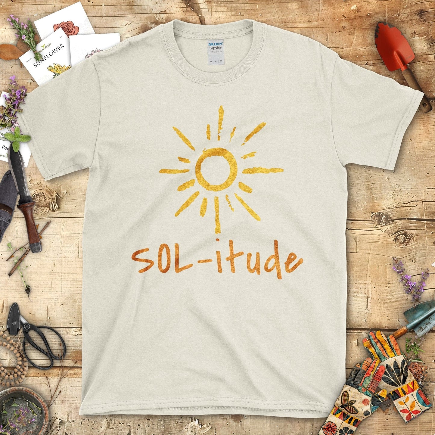 Bright Sun Sol-itude Graphic Design T-Shirt Natural / S T-Shirt