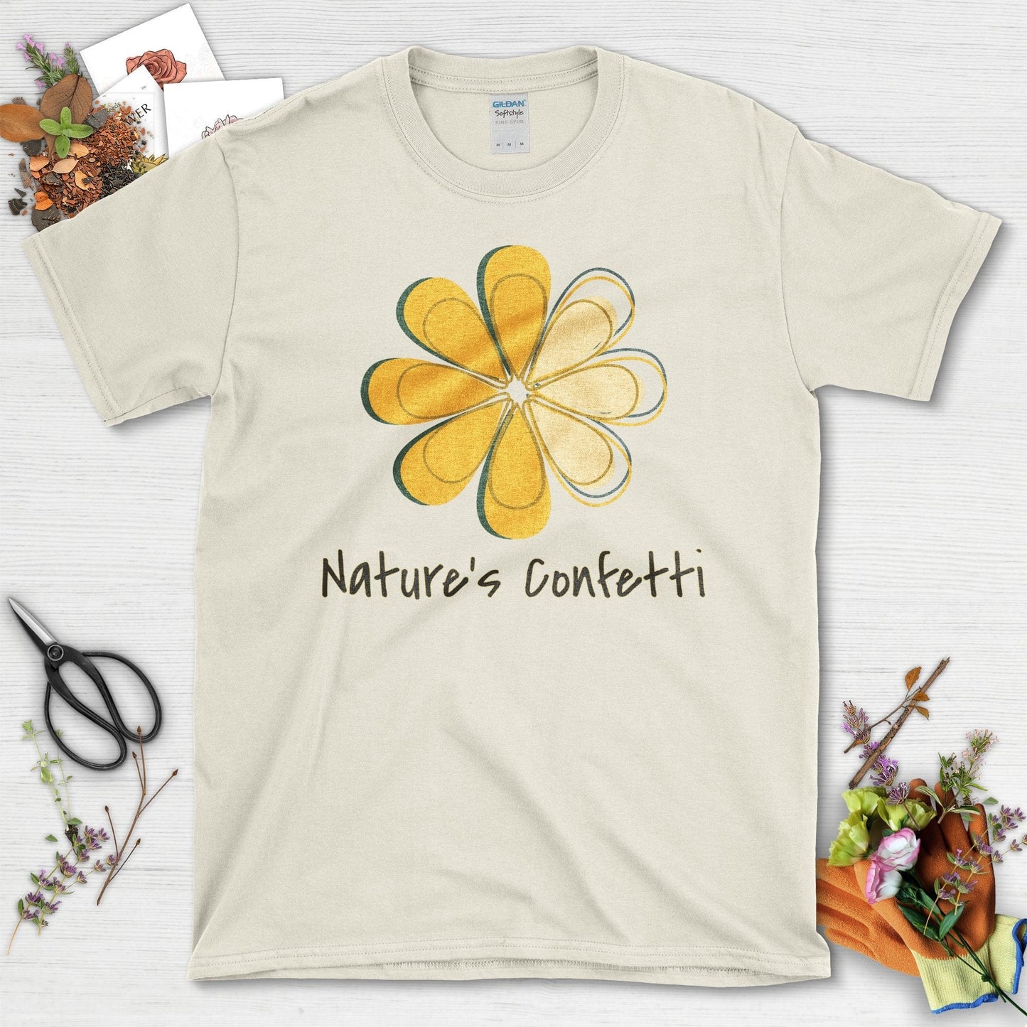 Bright Yellow Flower Nature's Confetti T-Shirt Natural / S T-Shirt