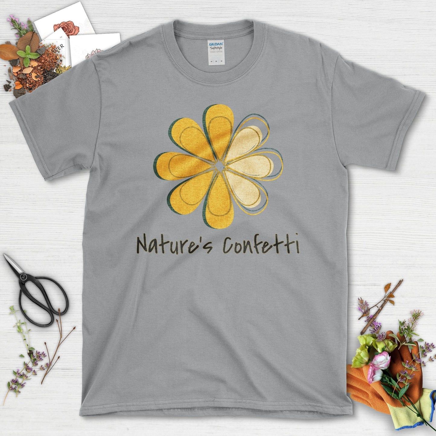 Bright Yellow Flower Nature's Confetti T-Shirt Sport Grey / S T-Shirt