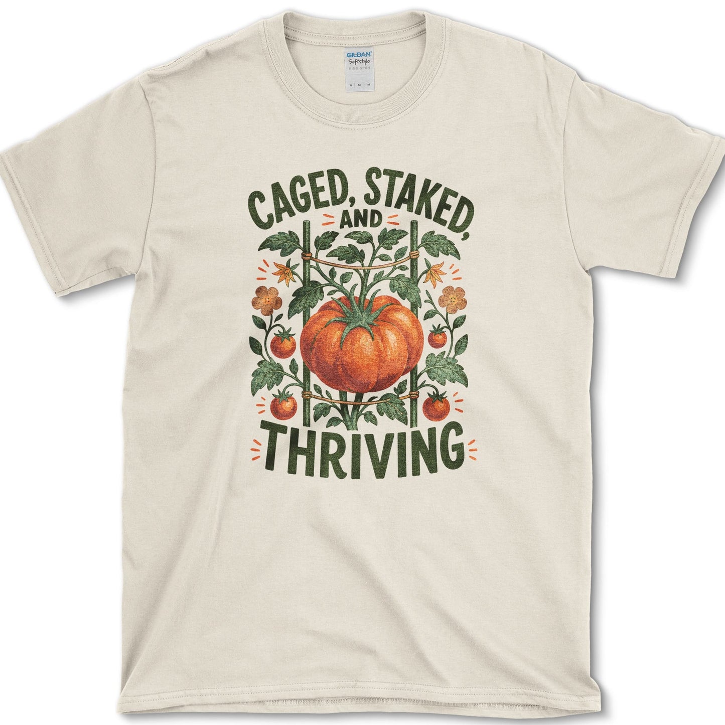 Caged, Staked, Thriving T-Shirt S / Natural Essential Tees