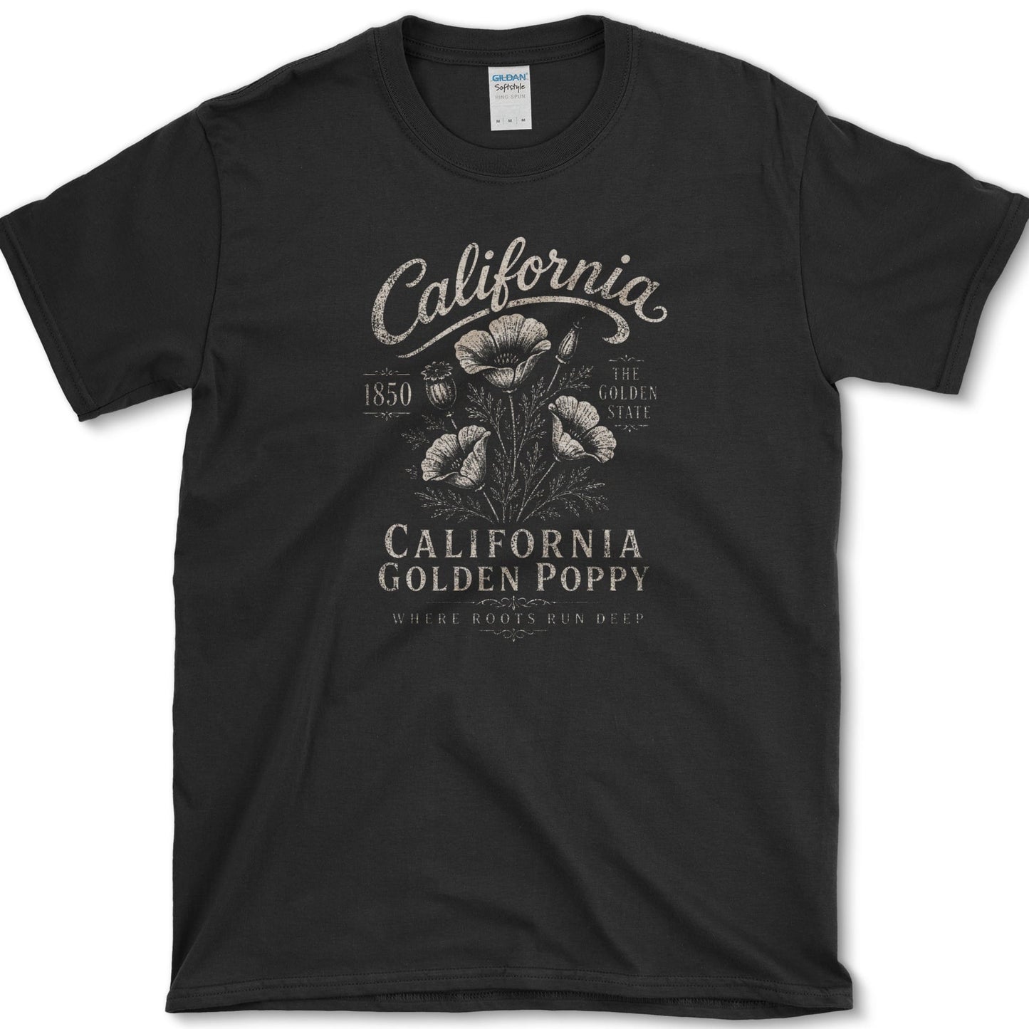 California Golden Poppy T-Shirt S / Black Essential Tees