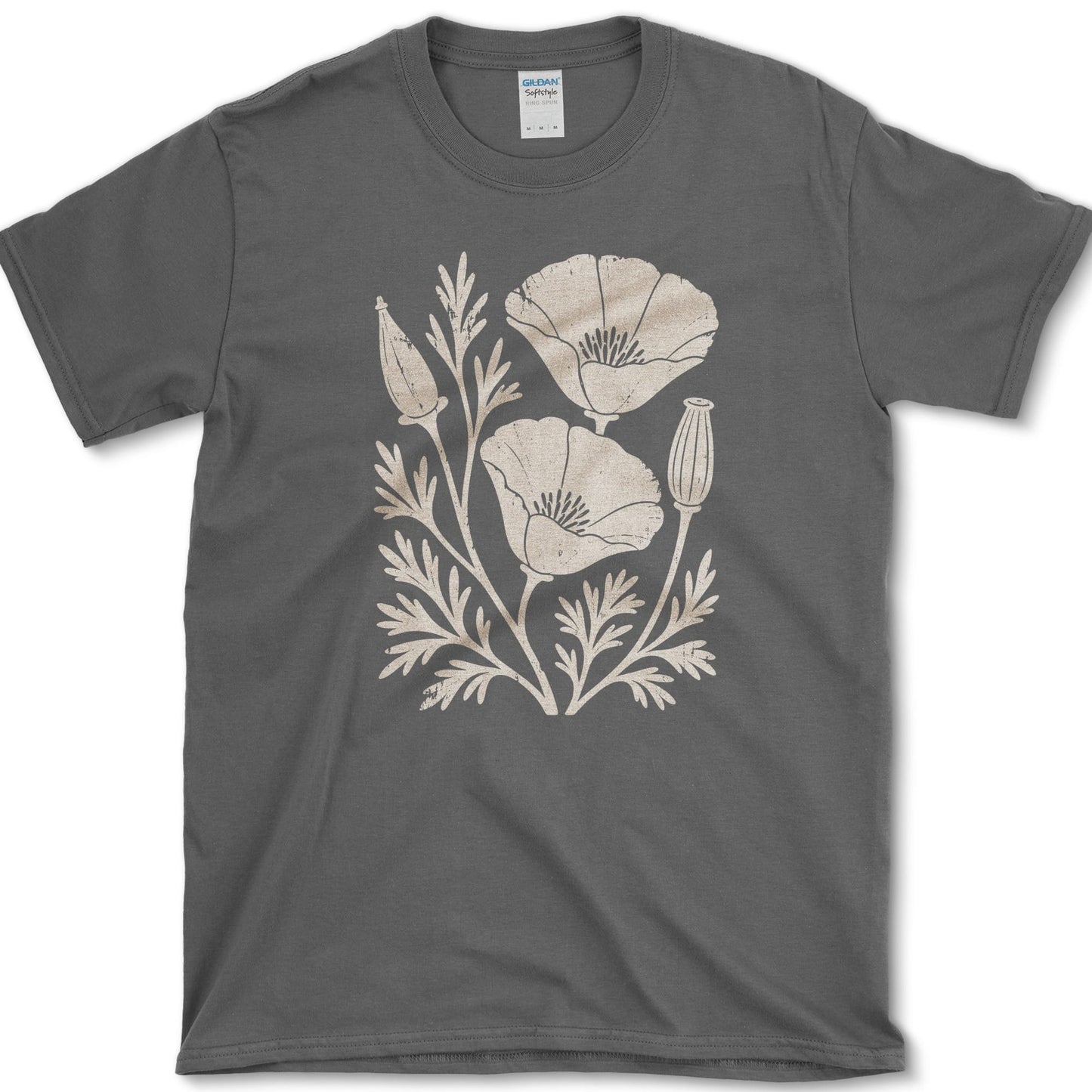 California Poppy T-Shirt S / Dark Heather Essential Tees