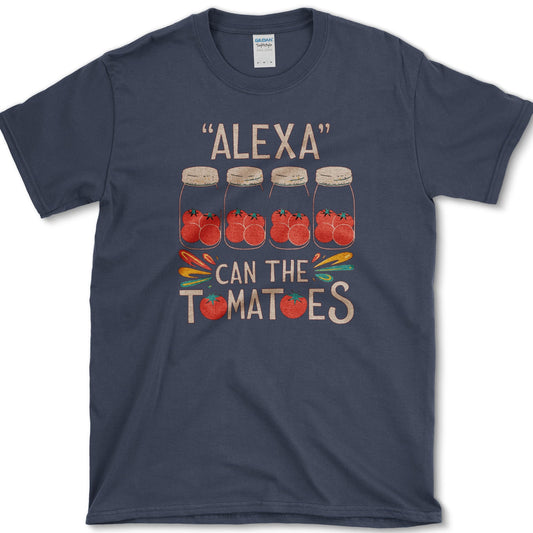 Can the Tomatoes design featuring tomato canning artwork on a t-shirt