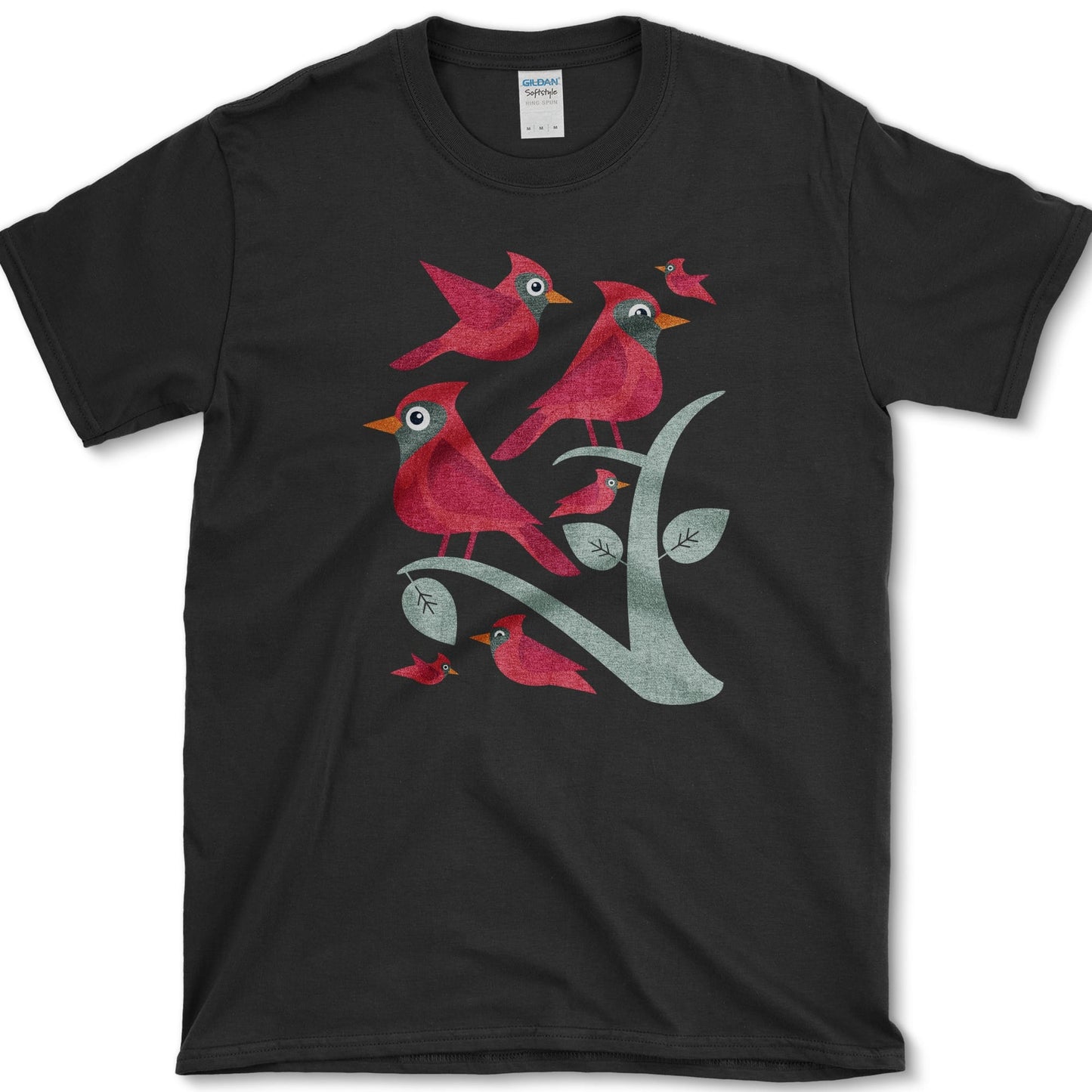 Cardinal Birds Graphic T-Shirt Black / S Essential Tees