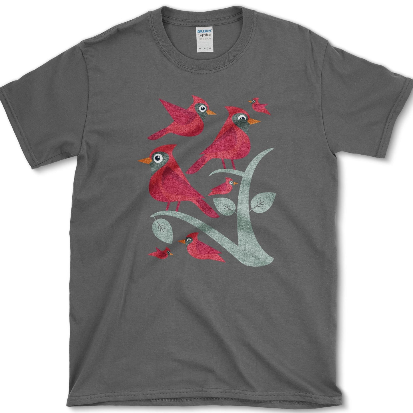 Cardinal Birds Graphic T-Shirt Dark Heather / S Essential Tees
