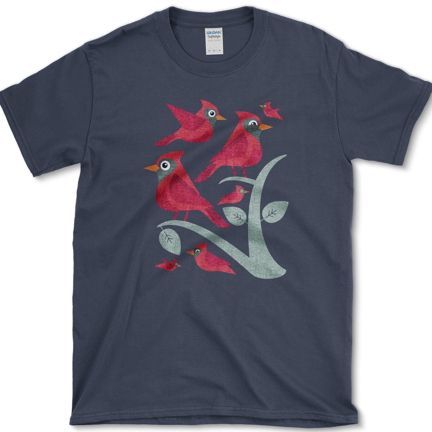 Cardinal Birds Graphic T-Shirt Navy / S Essential Tees