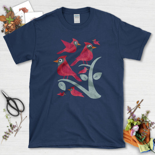 Cardinal Birds Graphic T-Shirt Navy / S Physical Item