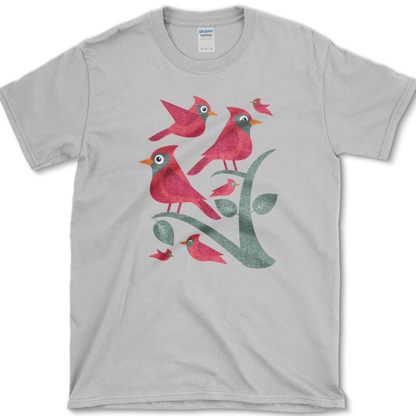 Cardinal Birds Graphic T-Shirt Sport Grey / S Essential Tees