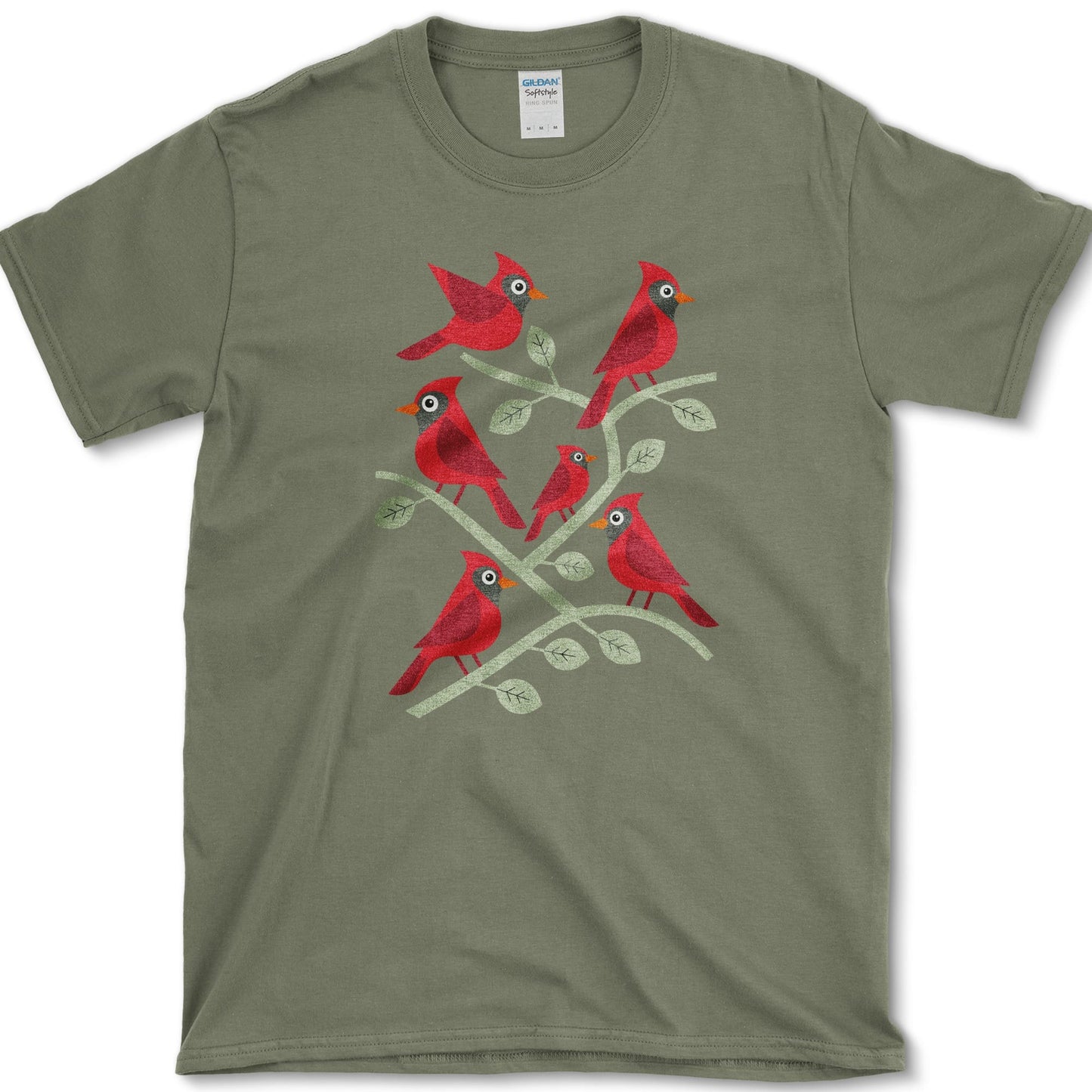 Cardinal Branches T-Shirt S / Military Green Essential Tees