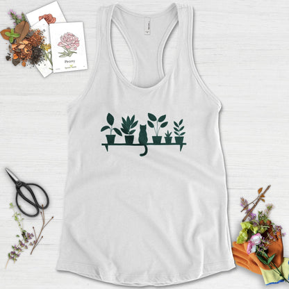 Cat Among Houseplants Racerback Racerback / XS / White Physical Item