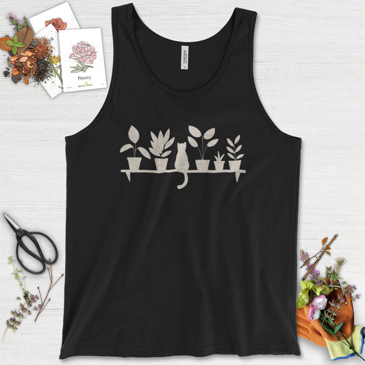 Cat Among Houseplants Tank Top Black / XS Physical Item