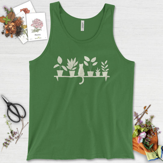 Cat Among Houseplants Tank Top Leaf / XS Physical Item