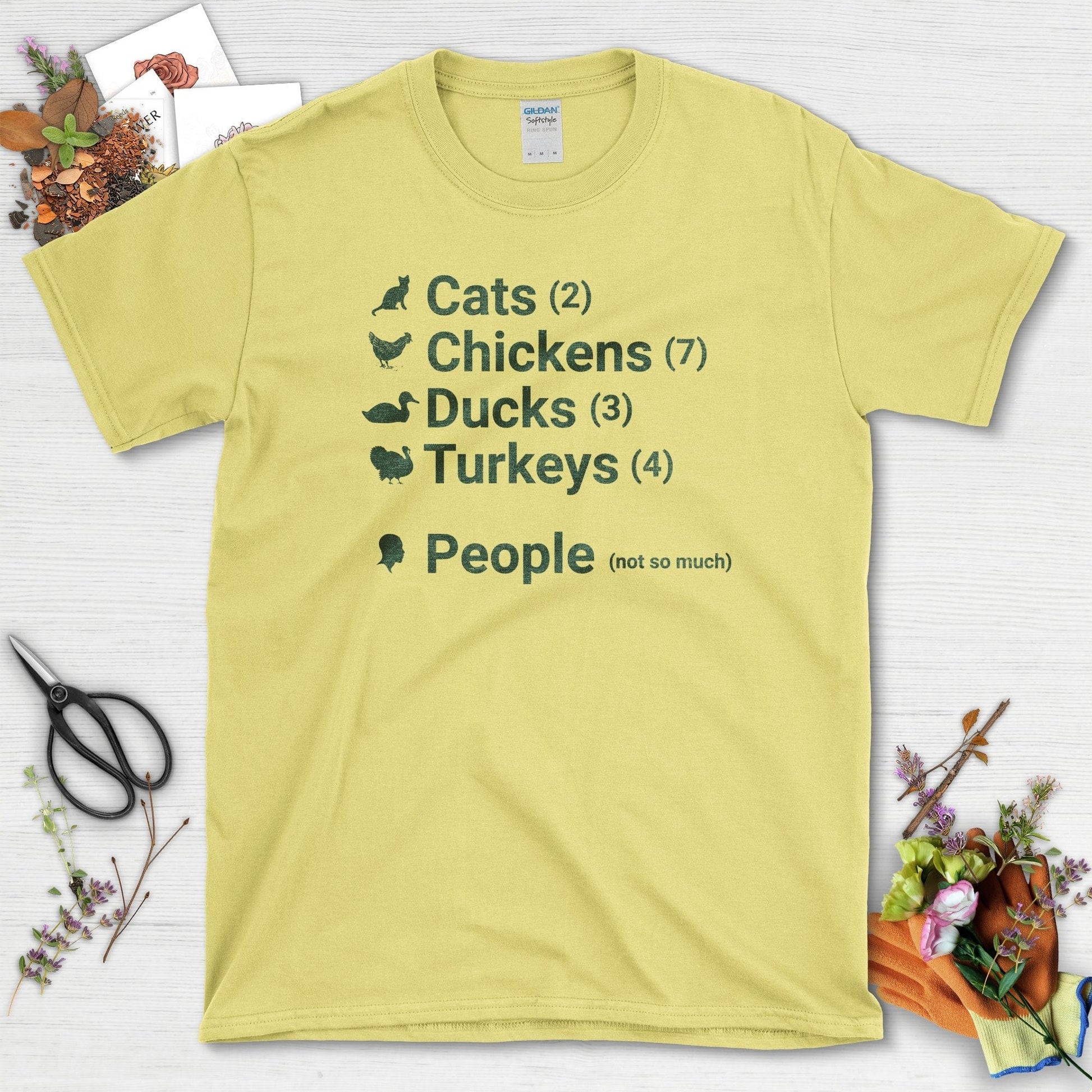 Cats Ducks Turkeys People T-Shirt Cornsilk / S T-Shirt