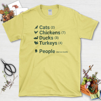 Cats Ducks Turkeys People T-Shirt Cornsilk / S T-Shirt