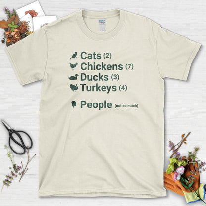 Cats Ducks Turkeys People T-Shirt Natural / S T-Shirt