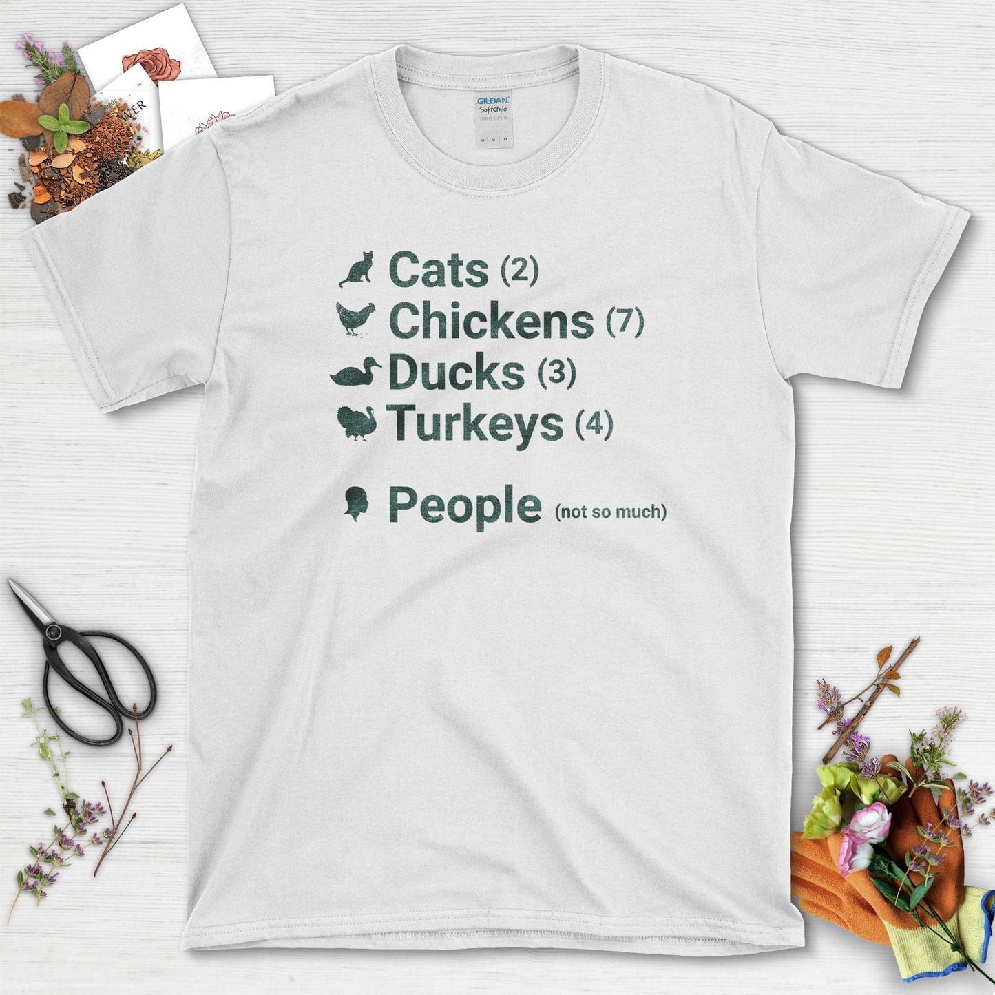 Cats Ducks Turkeys People T-Shirt White / S T-Shirt