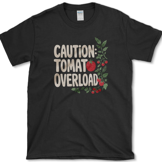 Caution Tomato Overload T-Shirt S / Black Essential Tees