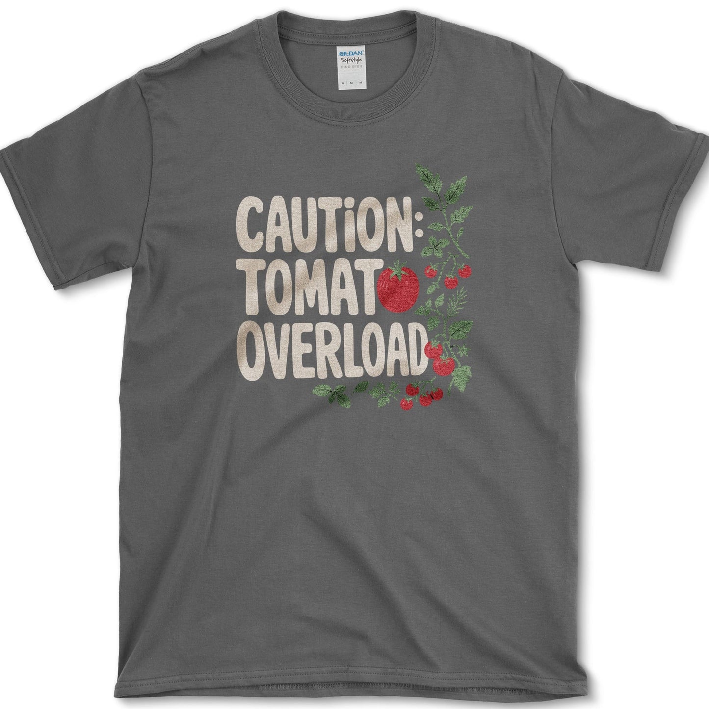 Caution Tomato Overload T-Shirt S / Dark Heather Essential Tees