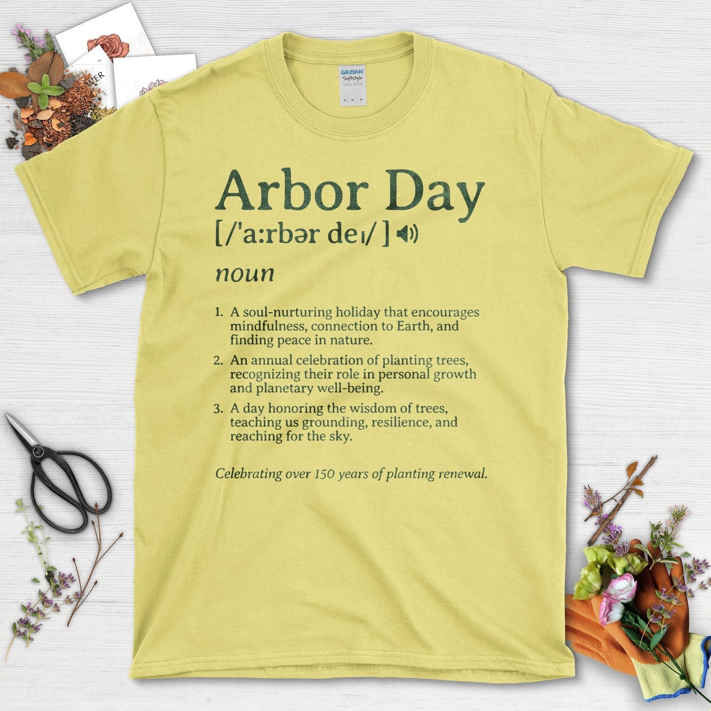 Celebrating Arbor Day Definitions Display T-Shirt Cornsilk / S T-Shirt