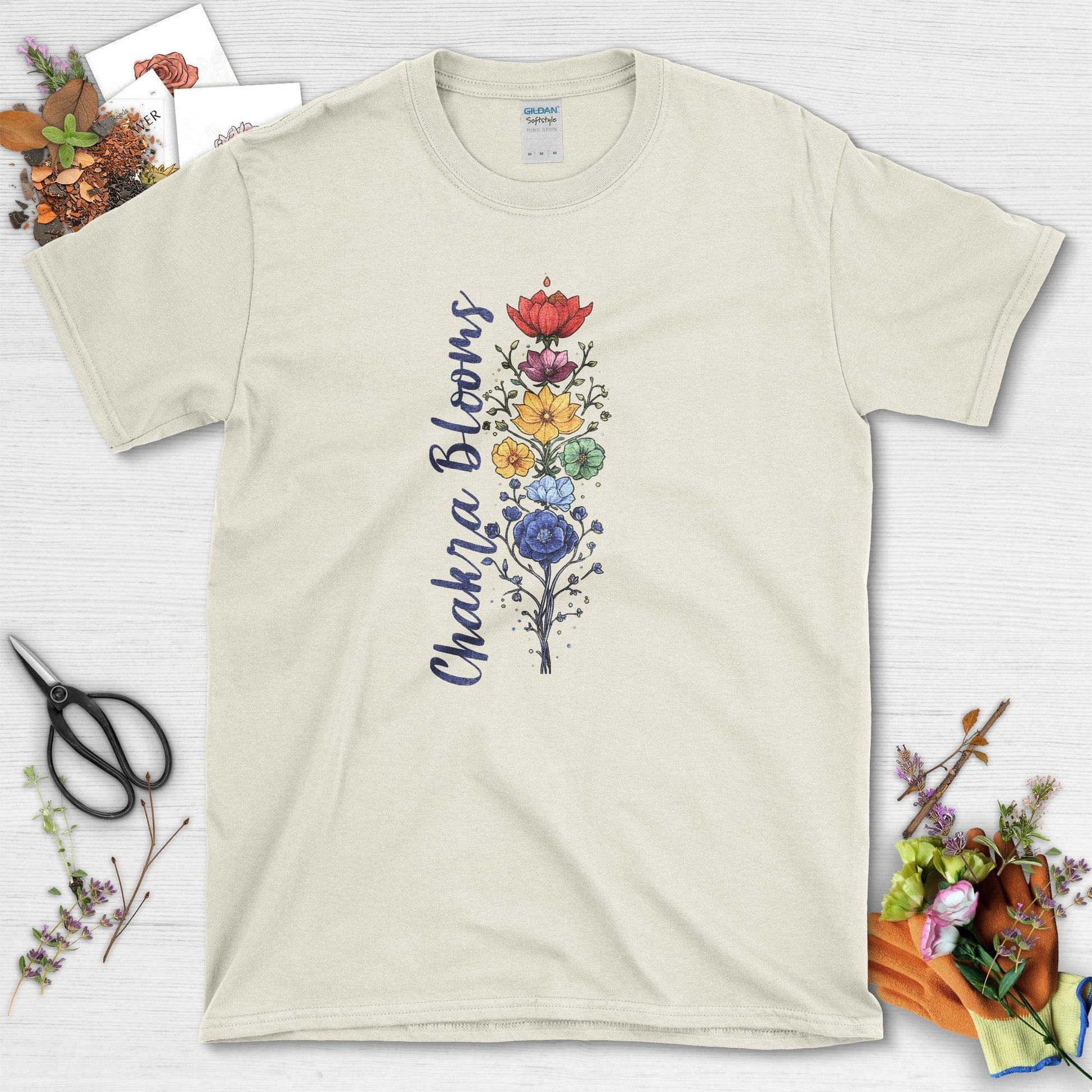 Chakra Blooms T-Shirt Natural / S T-Shirt