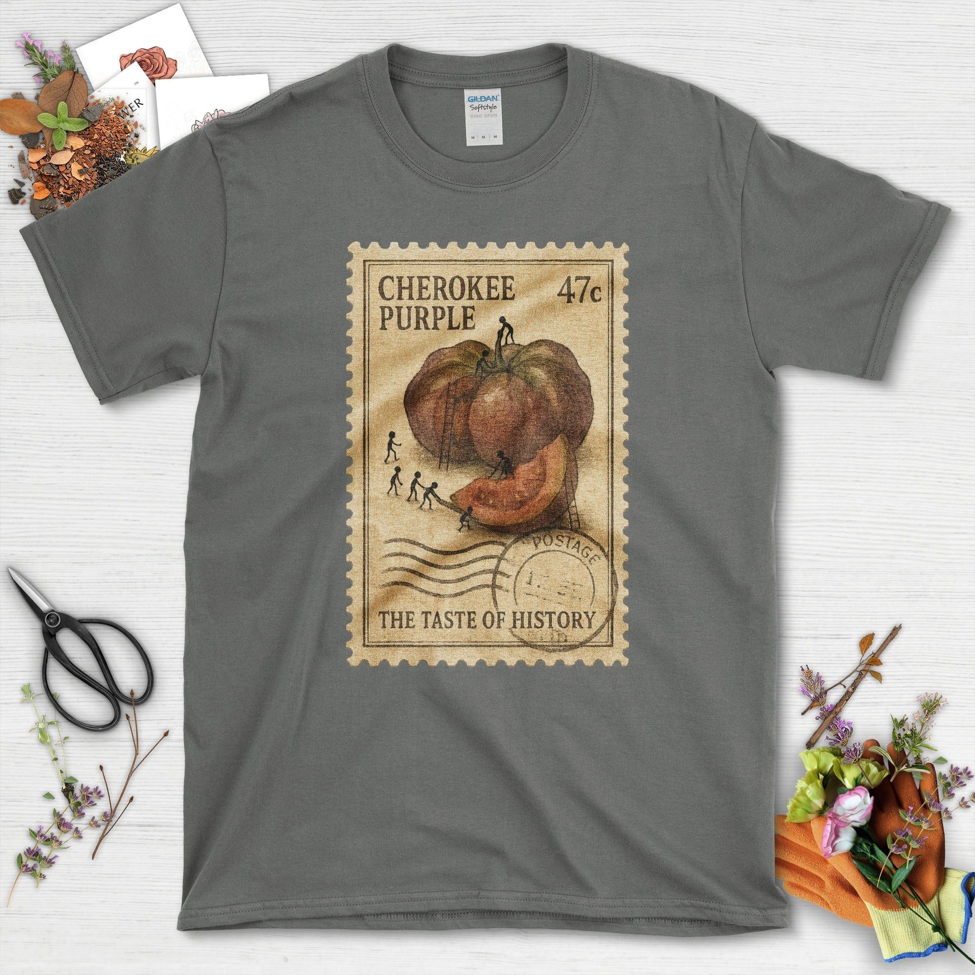 Cherokee Purple Taste History T-Shirt T-Shirts / S / Charcoal Physical Item