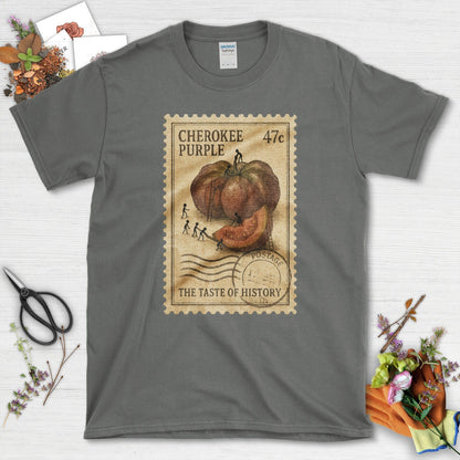 Cherokee Purple Taste History T-Shirt T-Shirts / S / Charcoal Physical Item