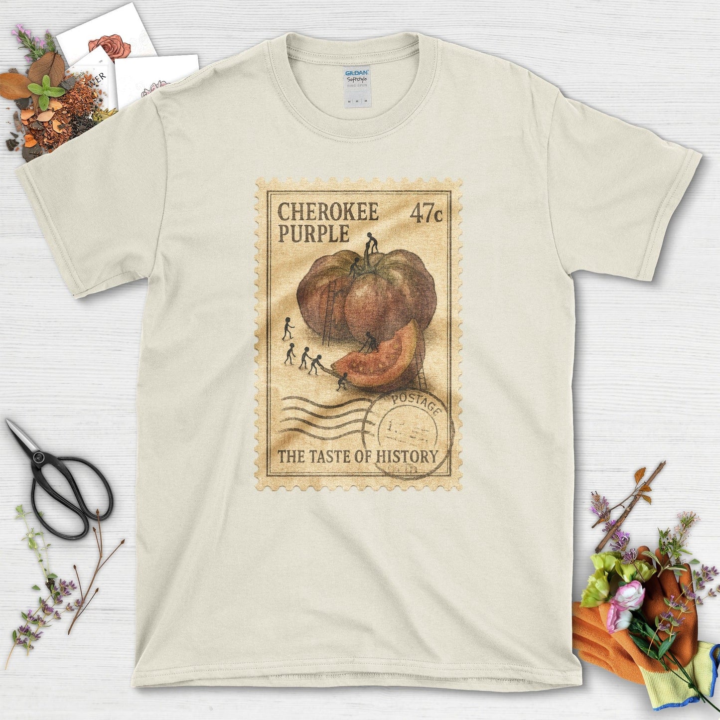 Cherokee Purple Taste History T-Shirt T-Shirts / S / Natural Physical Item