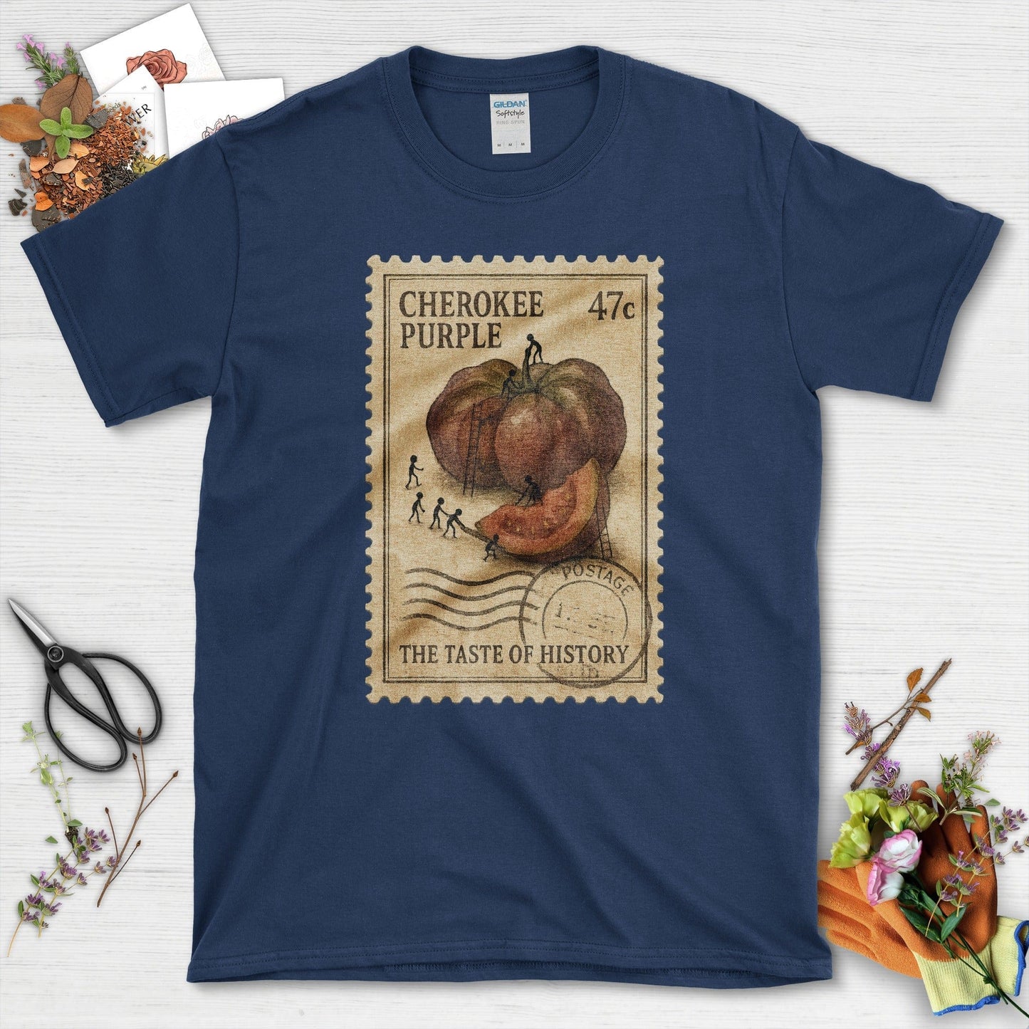 Cherokee Purple Taste History T-Shirt T-Shirts / S / Navy Physical Item