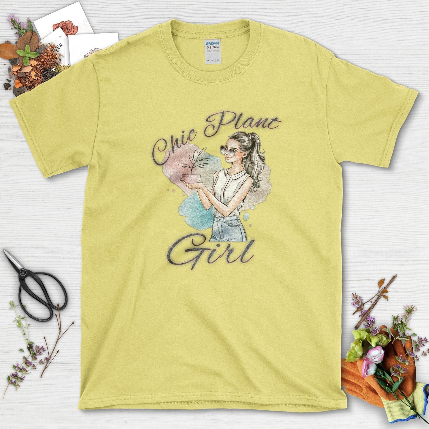 Chic Plant Girl T-Shirt Cornsilk / S T-Shirt