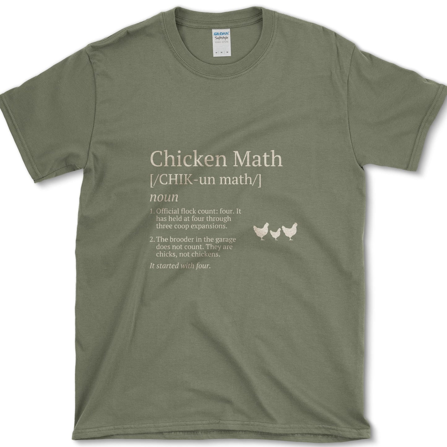 Chicken Math T-Shirt Military Green / S Essential Tees