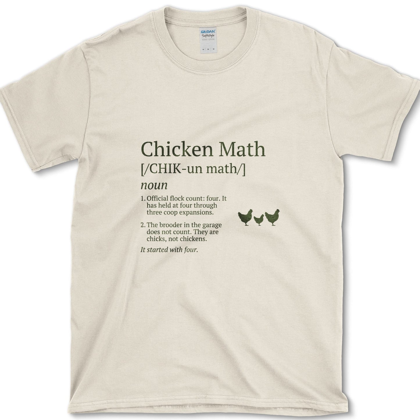 Chicken Math T-Shirt Natural / S Essential Tees