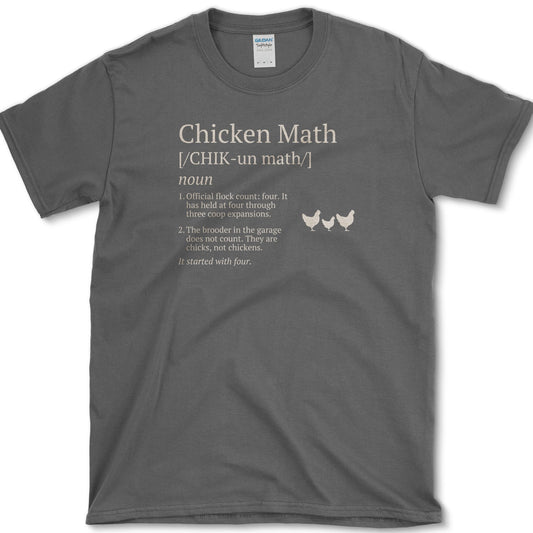Chicken Math T-Shirt S / Dark Heather Essential Tees