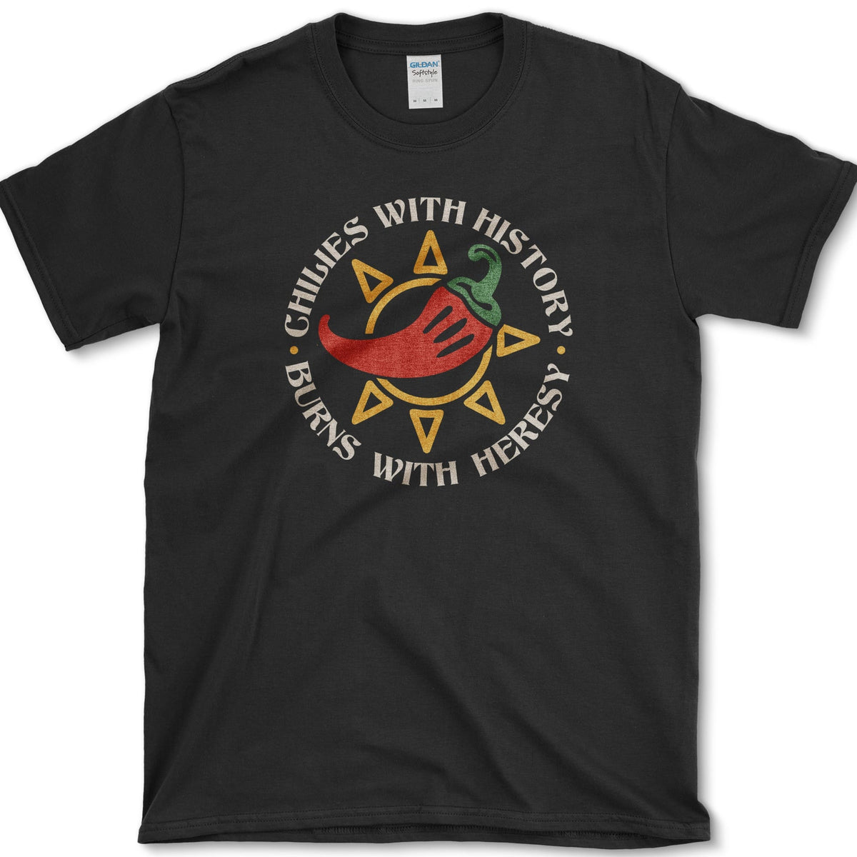 Chili With History T-Shirt Black / S Essential Tees