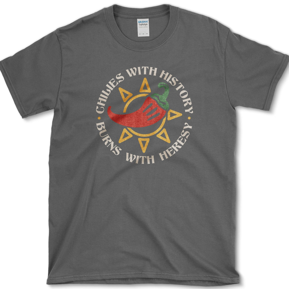 Chili With History T-Shirt Dark Heather / S Essential Tees
