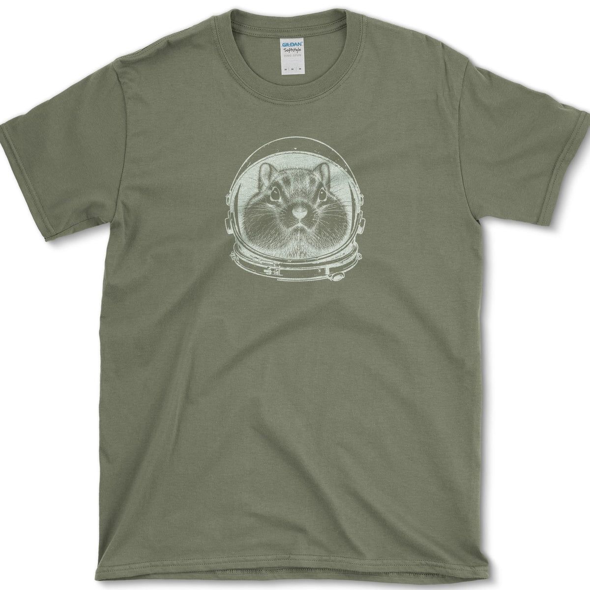 Chipmunk Astronaut T-Shirt Military Green / S Essential Tees