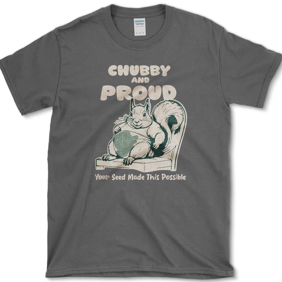 Chubby Proud Squirrel T-Shirt Dark Heather / S Essential Tees