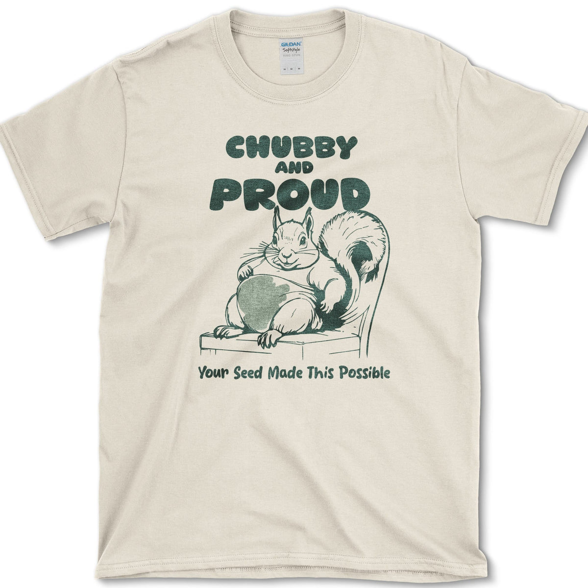 Chubby Proud Squirrel T-Shirt Natural / S Essential Tees