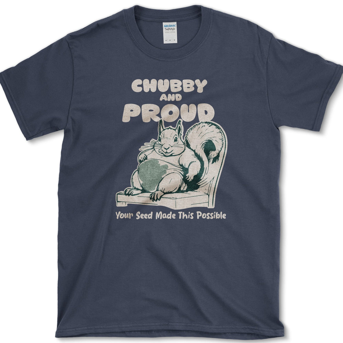 Chubby Proud Squirrel T-Shirt Navy / S Essential Tees