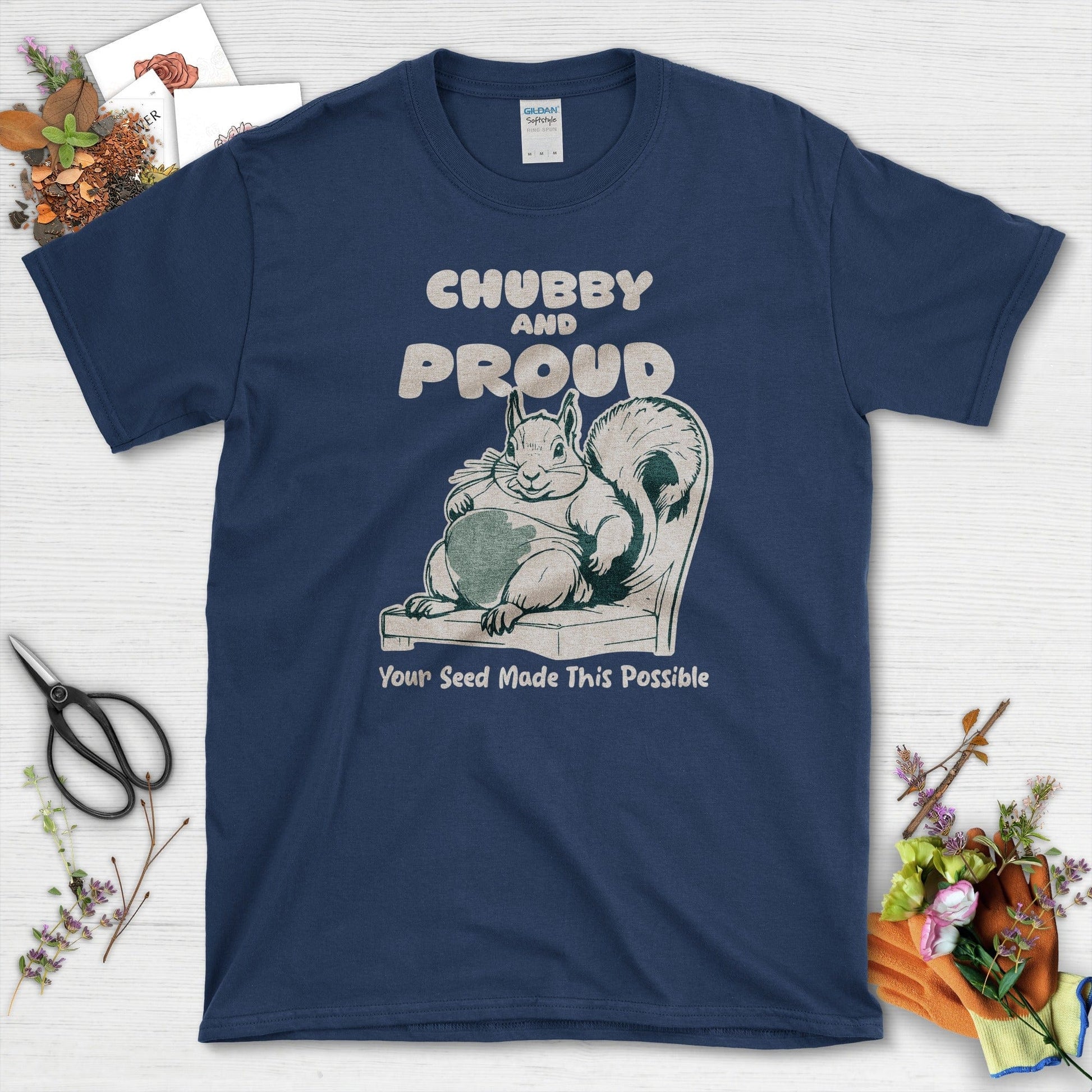 Chubby Proud Squirrel T-Shirt Navy / S T-Shirt