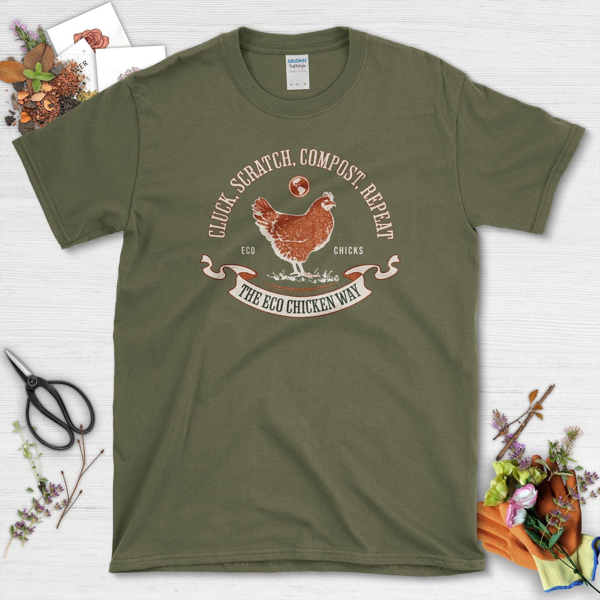 Cluck Scratch Compost Eco Chicken T-Shirt T-Shirt