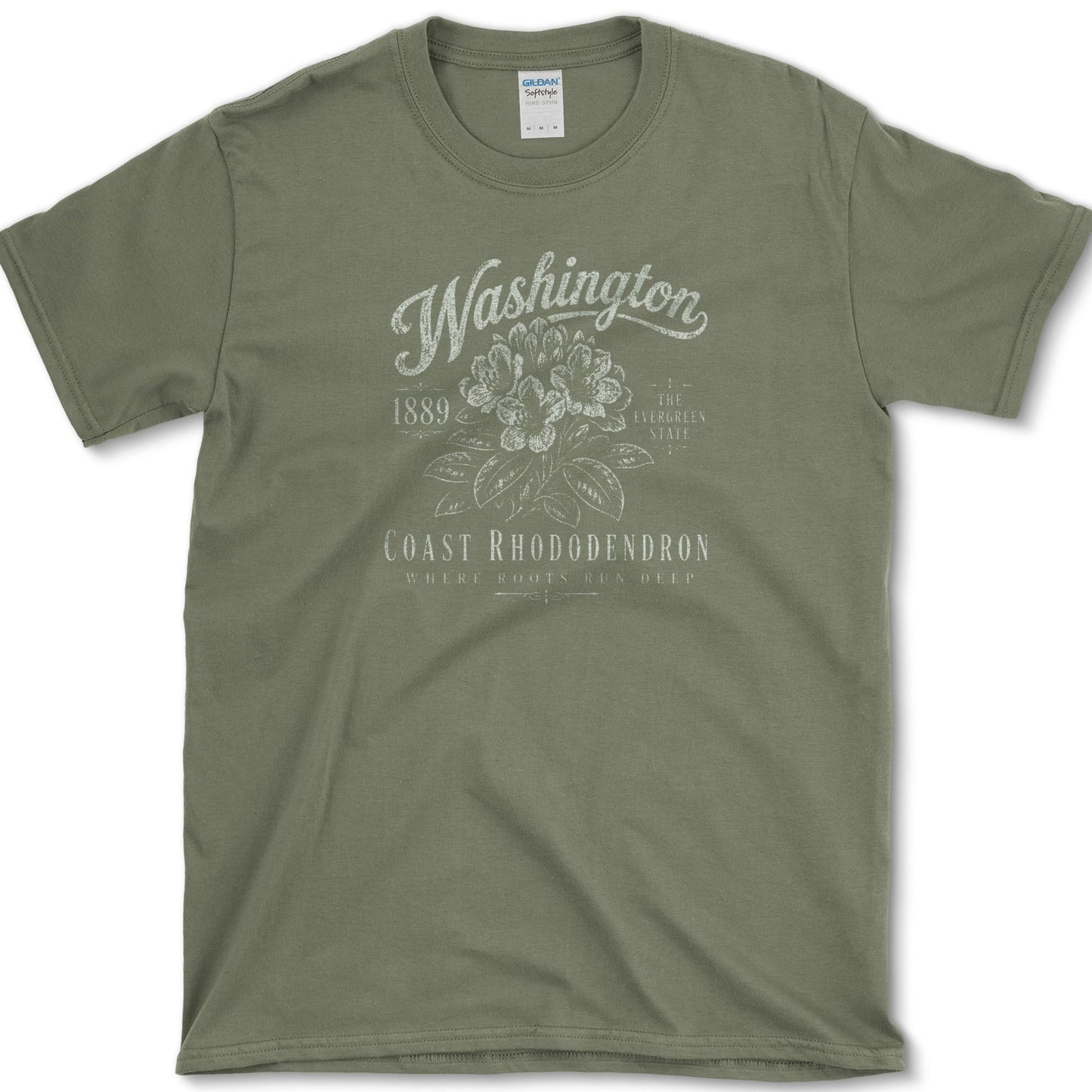 Coast Rhododendron artwork featuring coast rhododendron and rhododendron and Washington state flower on a t-shirt