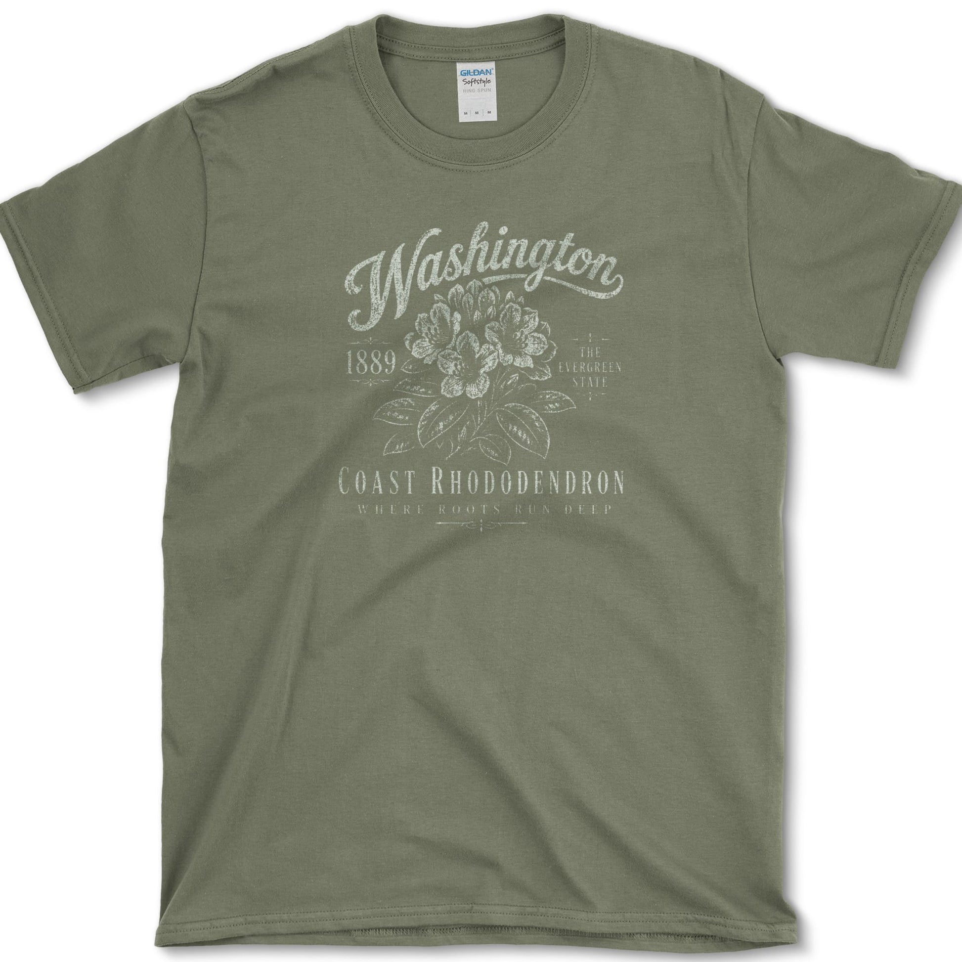 Coast Rhododendron artwork featuring coast rhododendron and rhododendron and Washington state flower on a t-shirt
