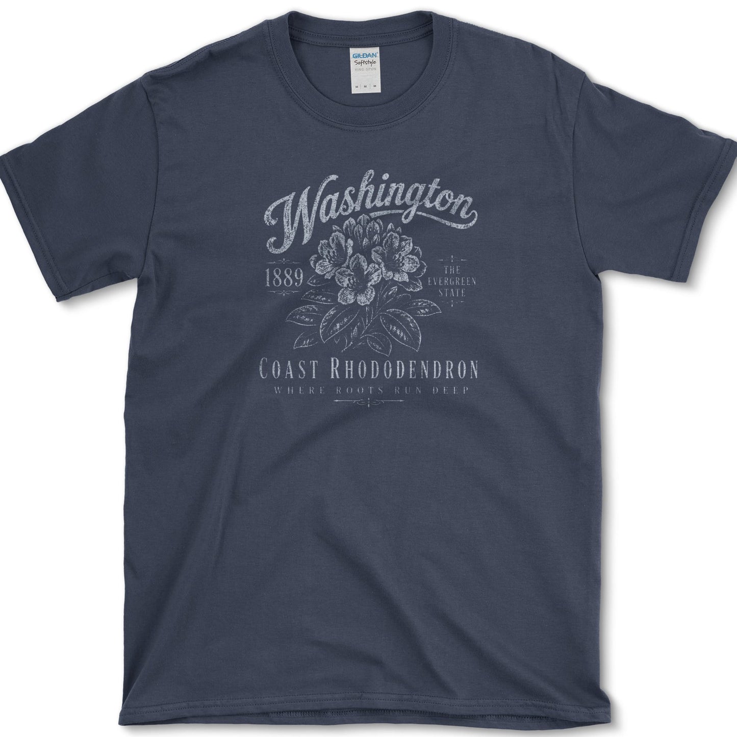 Coast Rhododendron artwork featuring coast rhododendron and rhododendron and Washington state flower on a t-shirt