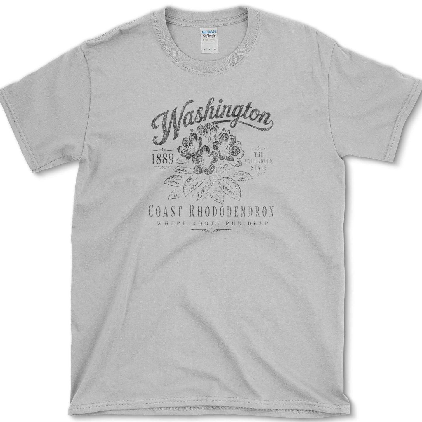 Coast Rhododendron artwork featuring coast rhododendron and rhododendron and Washington state flower on a t-shirt
