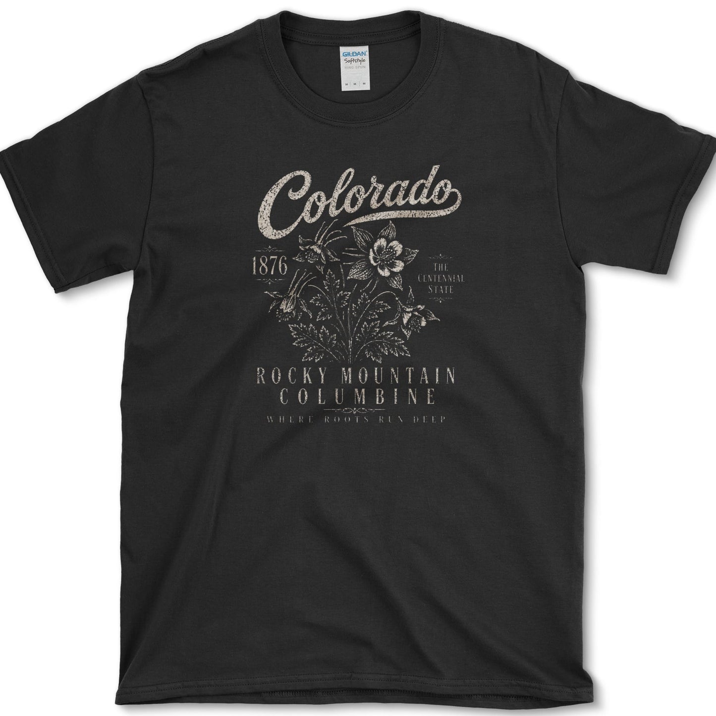 Colorado Columbine T-Shirt S / Black Essential Tees